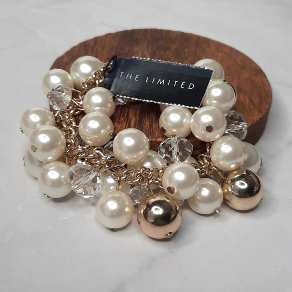 The Limited Faux Pearl Beaded Cluster Bracelet